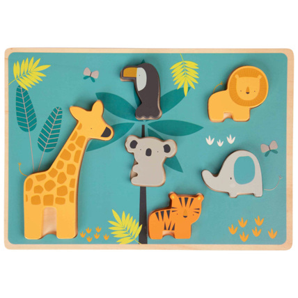 Avis Puzzle à encastrer Crazy jungle - 6 pièces Prémaman 1