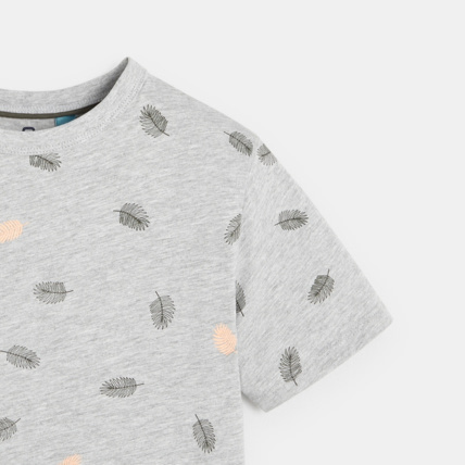 Avis T-shirt over size imprimé feuillage gris garçon OKAIDI 3