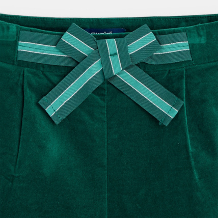 Avis Short en velours lisse stretch vert fille OKAIDI 3