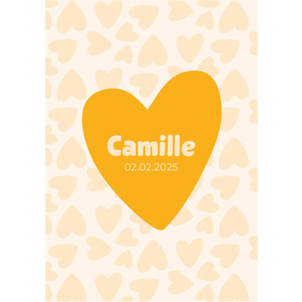Avis Faire-Part de Naissance Personnalisable - Cœurs LES PETITS CITRONS 2