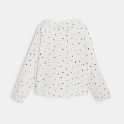 Avis Chemise en gaze de coton motifs cerises rouge fille OKAIDI 3