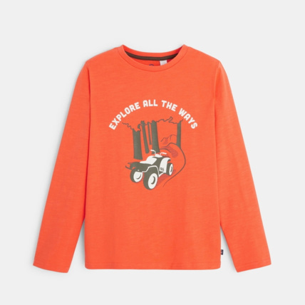 Avis T-shirt manches longues imprimé quad orange garçon OKAIDI 1
