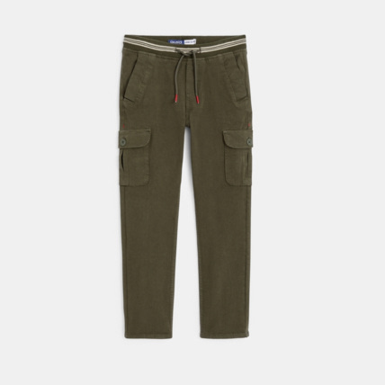 Avis Pantalon cargo en toile unie vert garçon OKAIDI 1