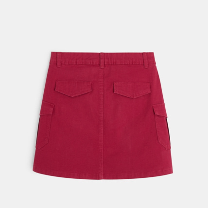 Avis Jupe courte cargo en toile unie rose fille OKAIDI 3