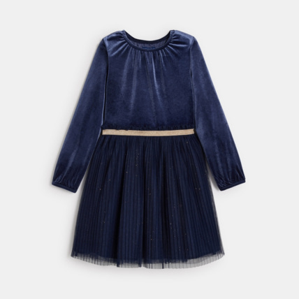 Avis Robe de fête en velours et tulle bleue fille OKAIDI 2