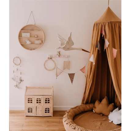 Avis Trophée mural enfant,  Cigogne en lin beige Sevira Kids 4