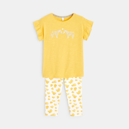 Avis Pyjama legging jersey safari jaune fille OKAIDI 1