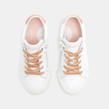 Avis Tennis cuir à lacets velours blanches fille OKAIDI 2