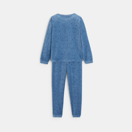 Avis Pyjama en velours à motifs phosphorescents bleu fille OKAIDI 3
