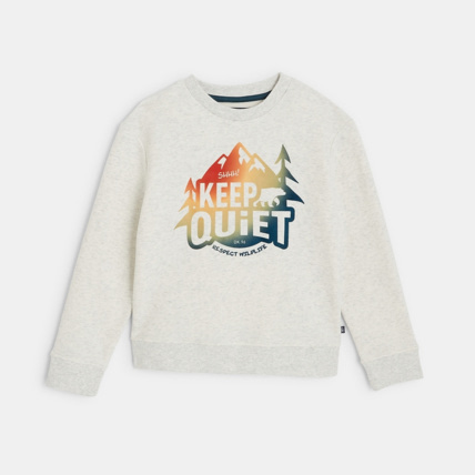 Avis Sweat-shirt à message Keep Quiet blanc garçon OKAIDI 2
