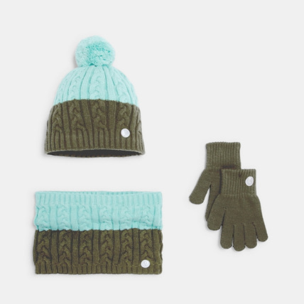 Ensemble bonnet gants et snood torsades vert garcon OKAIDI Comparateur Avis Prix