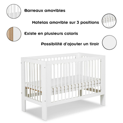 Avis Lit bébé à barreaux Olivia Mon Mobilier Design 3