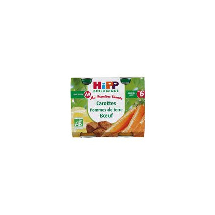 Avis Carottes Pommes de terre Boeuf - 2 pots x 190g - 6 mois HIPP 1