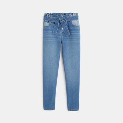 Avis Jean mom à ceinture amovible bleu fille OKAIDI 1