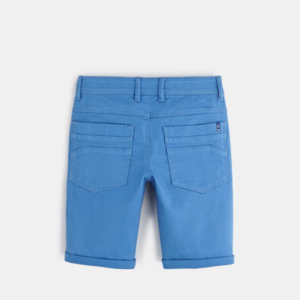 Avis Bermuda slim en toile hyper-stretch bleu garçon OKAIDI 2