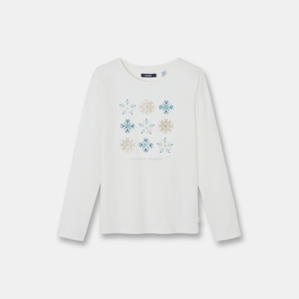 Avis T-shirt à motifs étoiles blanc fille OKAIDI 1