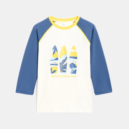 Avis T-shirt motif surf manches 3/4 beige garçon OKAIDI 1