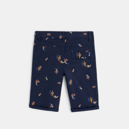 Avis Bermuda slim en toile imprimée bleu garçon OKAIDI 4