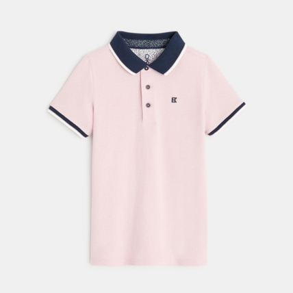 Avis Polo piqué col couleur rose garçon OKAIDI 1