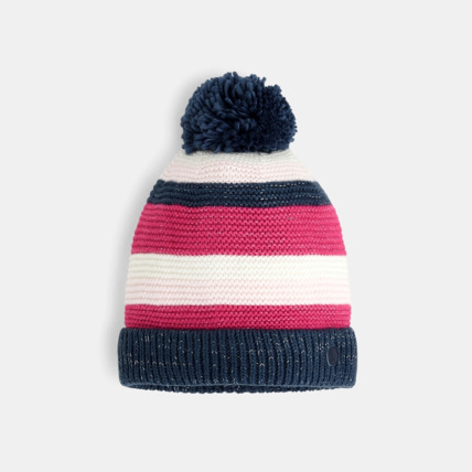 Avis Bonnet rayé irisé à pompon rose fille OKAIDI 1