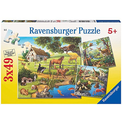 Avis Puzzle Classique - Animaux sauvages du zoo / domestiques - 3x49 pièces RAVENSBURGER 1