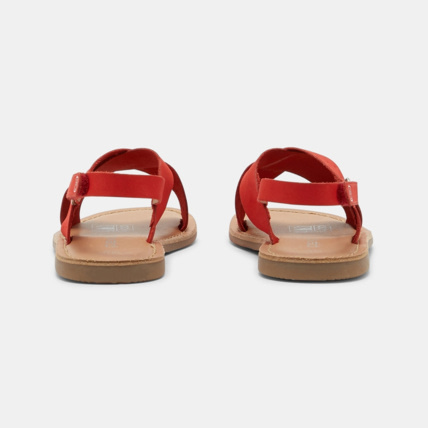 Avis Sandales cuir nubuck perforé rouges fille OKAIDI 4