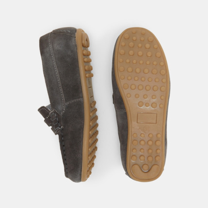 Avis Mocassin croûte de cuir uni gris garçon OKAIDI 3