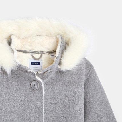 Avis Manteau fourré à capuche gris fille OKAIDI 4