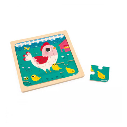 Avis Puzzle Poulette Henriette - 9 pièces en bois JANOD 1