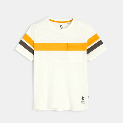 Avis T-shirt over size à rayures jaune garçon OKAIDI 1