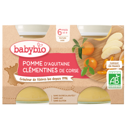 Avis Pot Pomme d'Aquitaine Clémentine de Corse Babybio 1