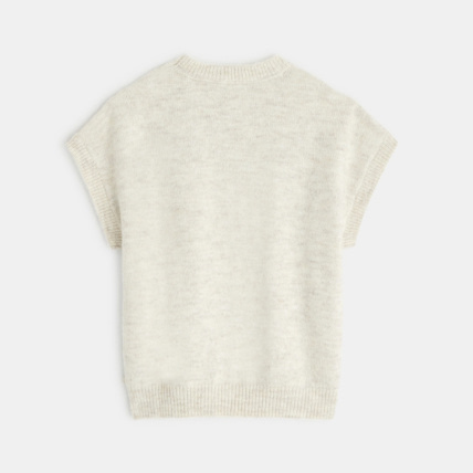 Avis Pull torsadé manches courtes blanc fille OKAIDI 3