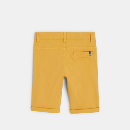 Avis Bermuda slim en toile unie jaune garçon OKAIDI 4