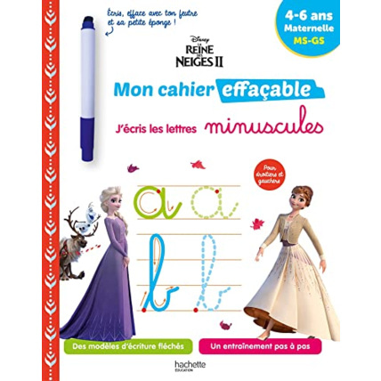 Avis Disney - Reine des neiges 2 - Mon cahier effaçable - J'écris les lettres minuscules (4-6 ans) Hachette Éducation 1