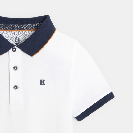 Avis Polo piqué col couleur blanc garçon OKAIDI 2