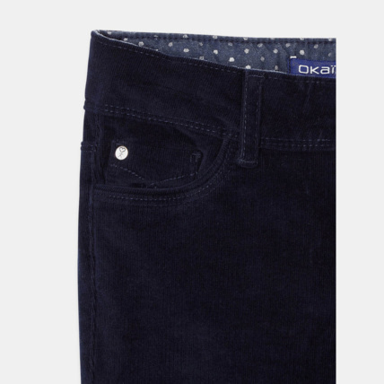 Avis Pantalon en velours stretch bleu fille OKAIDI 3