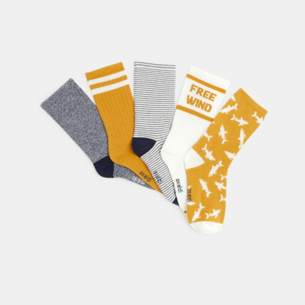 Avis Chaussettes fantaisie (lot de 5 paires) jaunes garçon OKAIDI 2