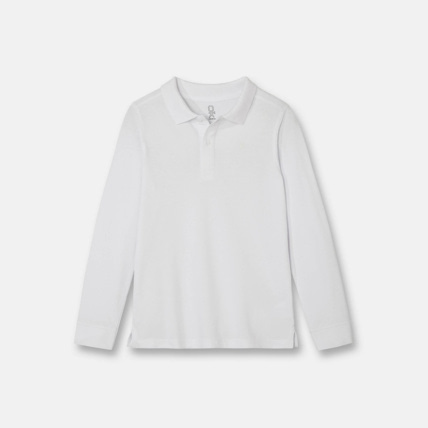 Avis Polo basique manches longues blanc garçon OKAIDI 1