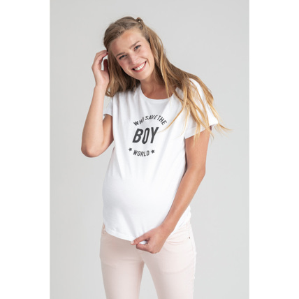 Avis T-shirt manches courtes de grossesse à message printé Prémaman 2