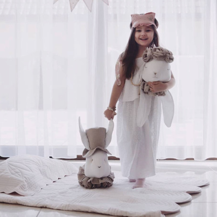 Avis Trophée mural enfant en lin,  Madame Lapin Sevira Kids 3