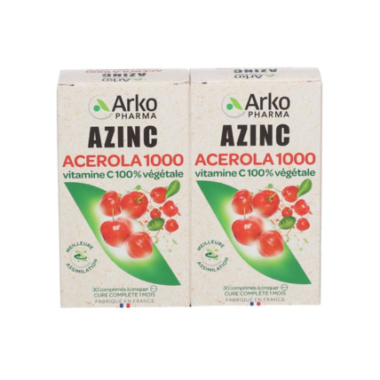 Avis Lot de 2 boites Azinc Acérola 1000 végétal ARKOPHARMA 1