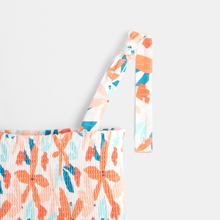 Avis Robe imprimée à smocks orange fille OKAIDI 3
