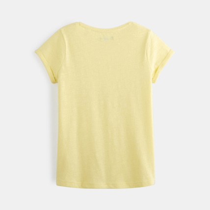 Avis T-shirt à message jaune fille OKAIDI 2