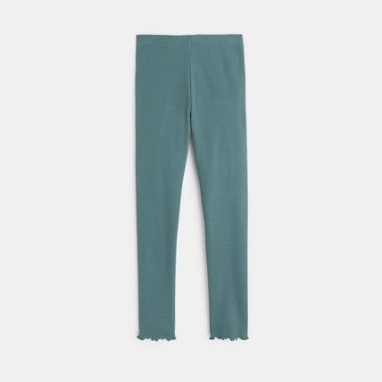 Avis Leggings unis en jersey doux vert fille OKAIDI 2