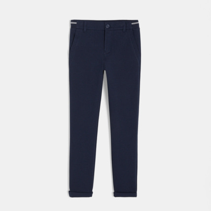 Avis Pantalon chino slim en nid d'abeille bleu garçon OKAIDI 2