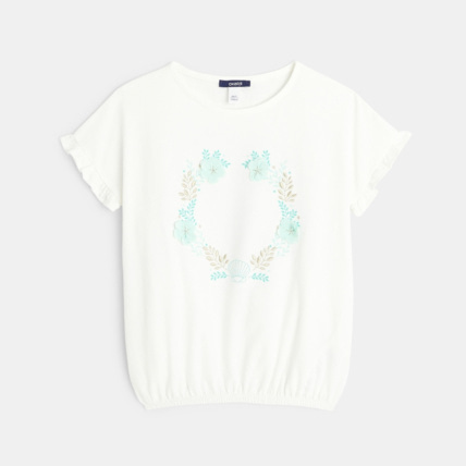 Avis T-shirt bouffant à motifs fantaisie vert fille OKAIDI 1