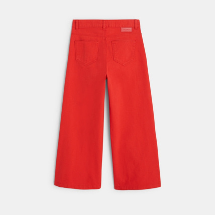Avis Pantalon large en toile unie rouge fille OKAIDI 4