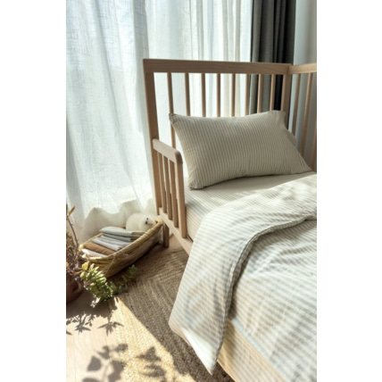 Avis Housse de couette Percale de Coton Bio bébé rayé KADOLIS 4