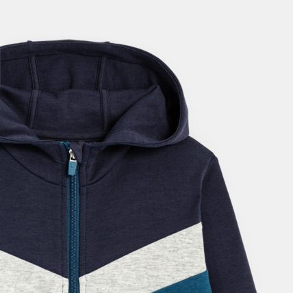 Avis Sweat-shirt 3 couleurs à capuche bleu garçon OKAIDI 2