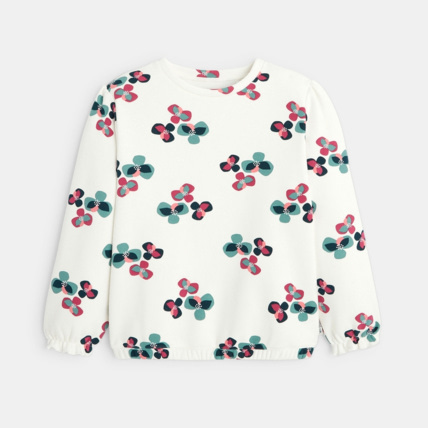 Avis Sweat-shirt à fleurs blanc fille OKAIDI 1